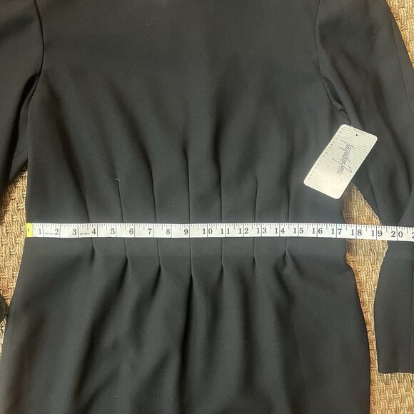 VTG Jacqueline Ferrar NWT Deadstock Black Dress Sz 14 LS Career Closet Staple - Picture 5 of 7